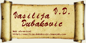 Vasilija Dubaković vizit kartica